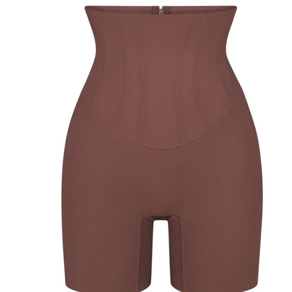 Skims Bonded Corset Group Short, Coffee, XL